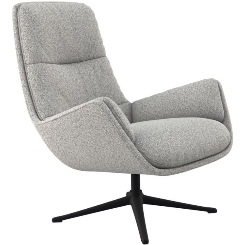 Světle šedé čalouněné lounge křeslo FLEXLUX MORO Flexlux