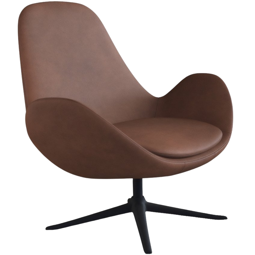 Hnědé kožené lounge křeslo FLEXLUX GHOST LOW II. Flexlux