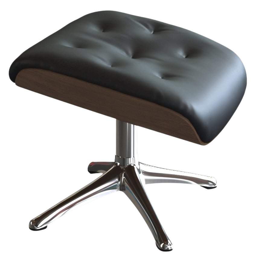 Černá kožená podnožka FLEXLUX VOLDEN 53 x 44 cm Flexlux