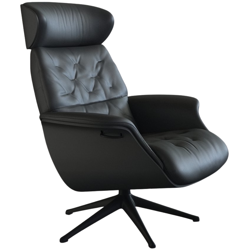 Černé kožené lounge křeslo FLEXLUX VOLDEN MEDIUM II. Flexlux