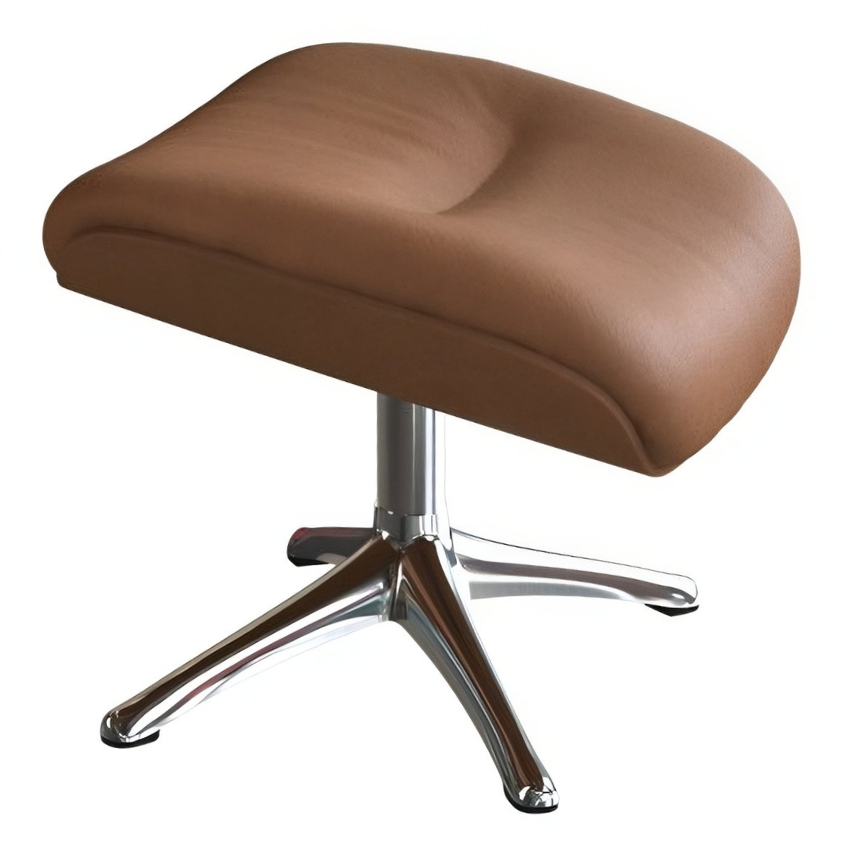 Koňakově hnědá kožená podnožka FLEXLUX MORE 44 x 35 cm Flexlux