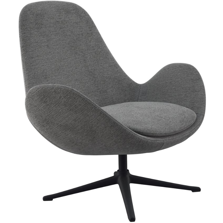Šedé čalouněné lounge křeslo FLEXLUX GHOST LOW Flexlux