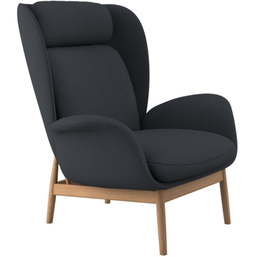Tmavě modré čalouněné lounge křeslo FLEXLUX PADOVA Flexlux