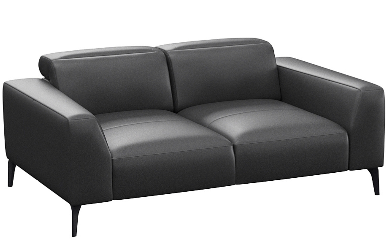 Černá kožená dvoumístná pohovka FLEXLUX VOLUZZI 170 cm Flexlux