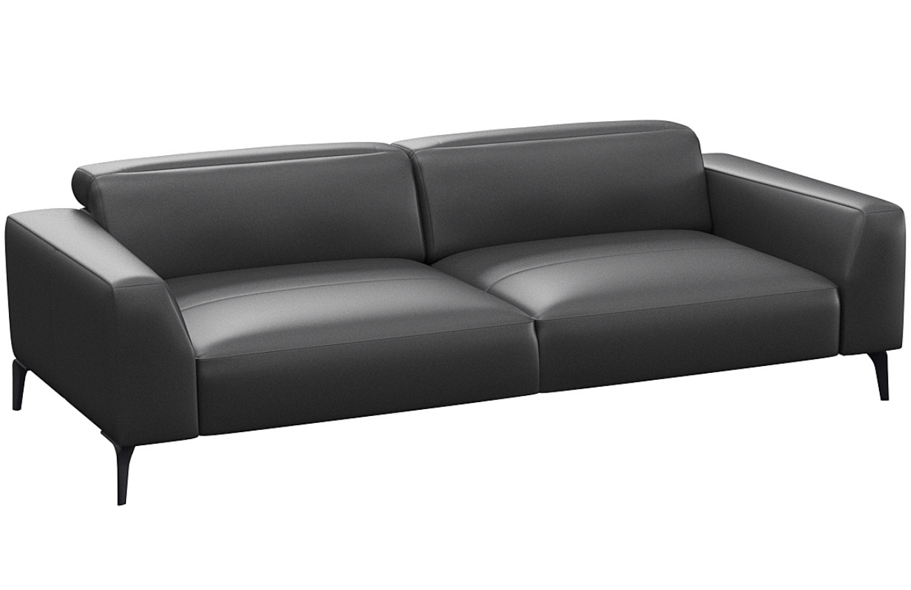 Černá kožená trojmístná pohovka FLEXLUX VOLUZZI 233 cm Flexlux