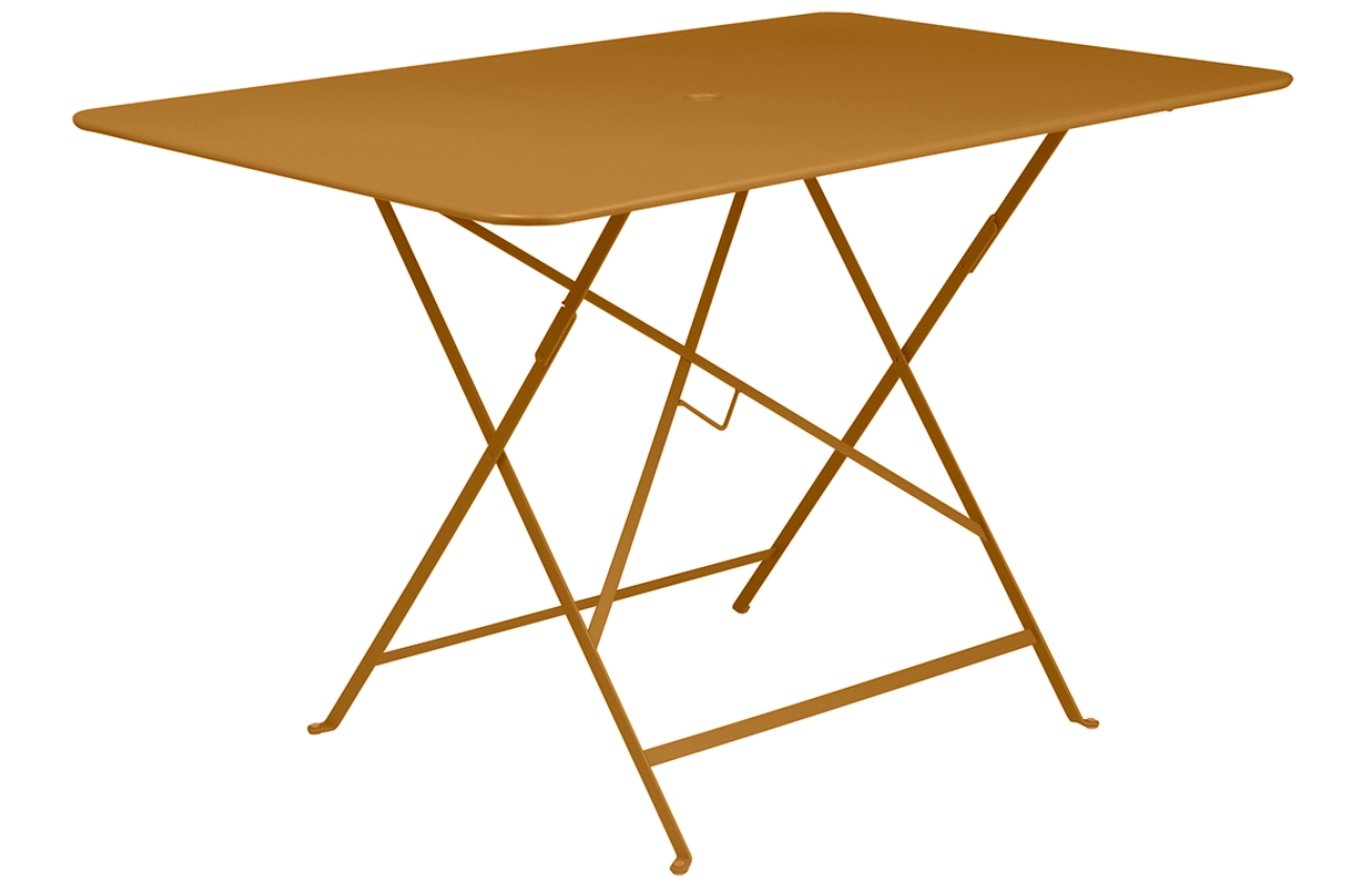 Hnědý kovový skládací stůl Fermob Bistro 117 x 77 cm Fermob