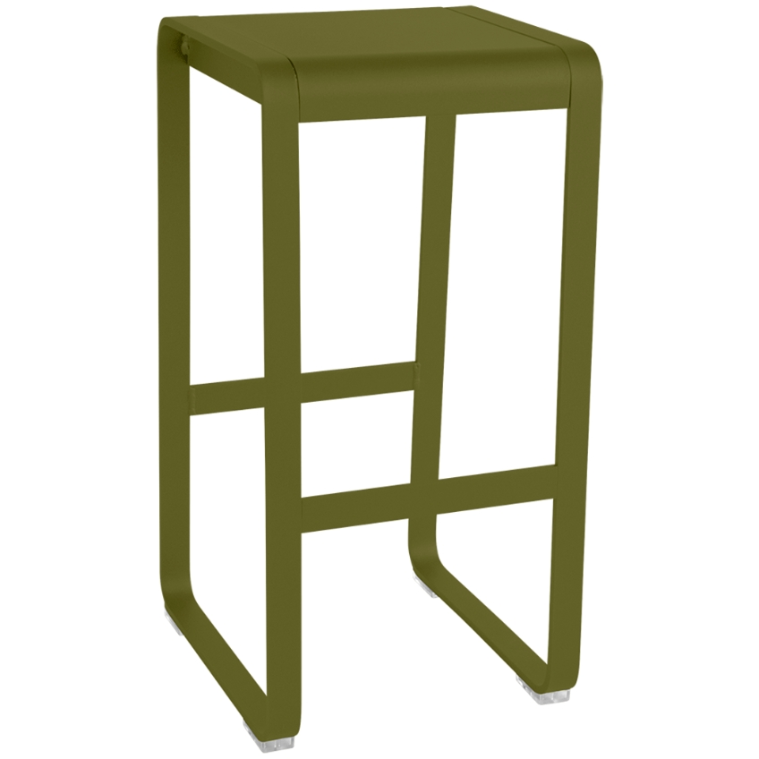 Zelená hliníková zahradní barová židle Fermob Bellevie 75 cm - odstín pesto Fermob