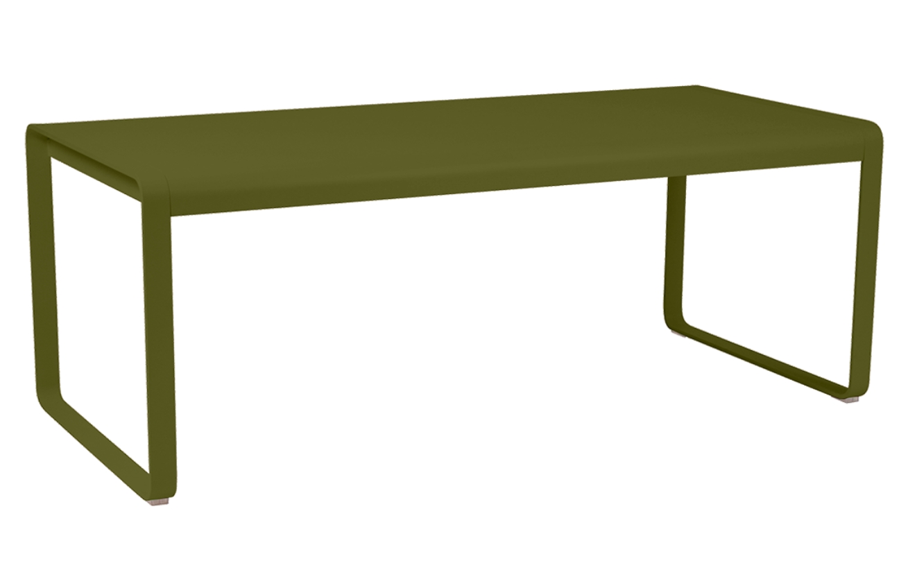 Zelený kovový stůl Fermob Bellevie 196 x 90 cm - odstín pesto Fermob