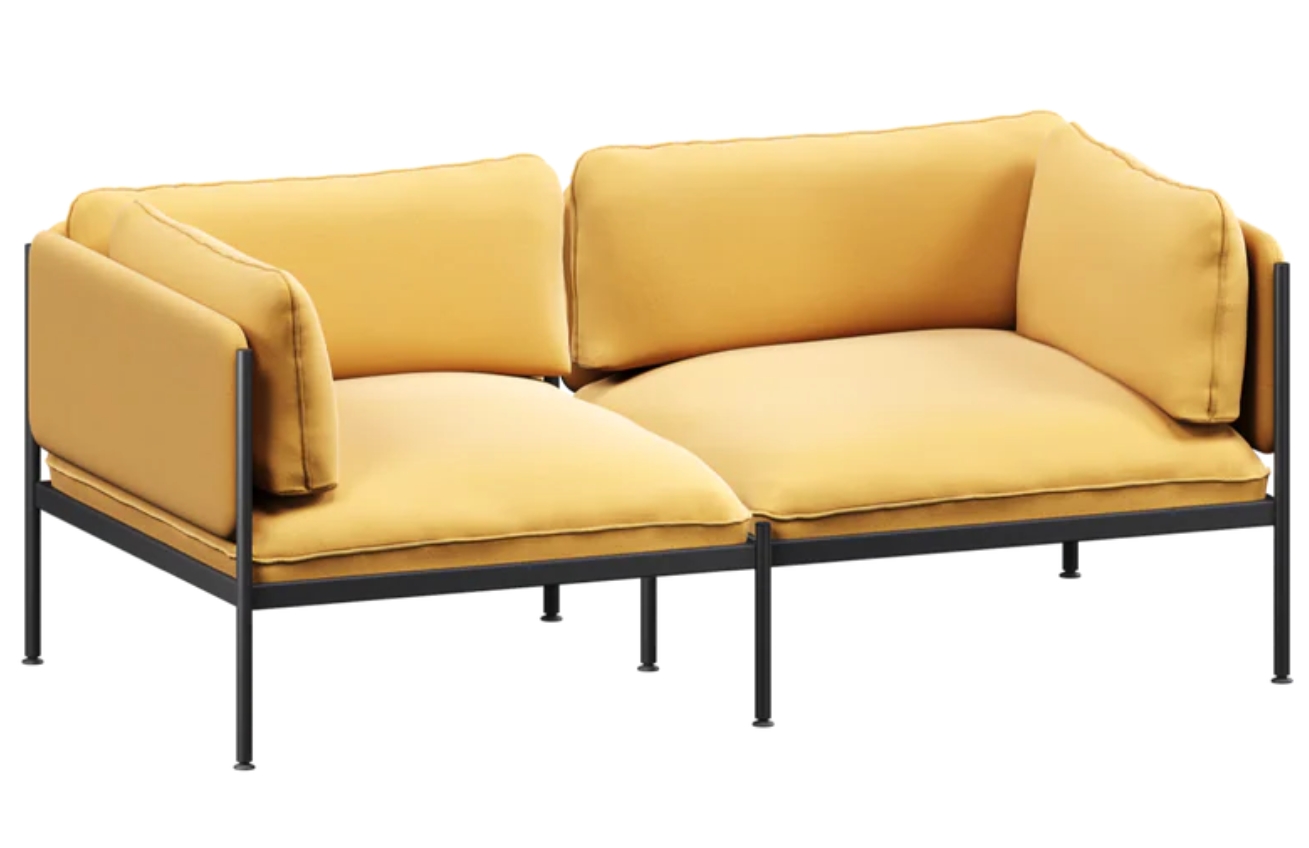 noo.ma Žlutá čalouněná dvojmístná pohovka Toom 178 cm noo.ma