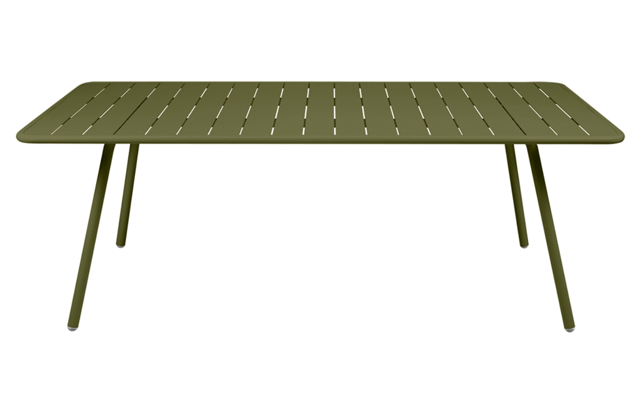 Zelený kovový stůl Fermob Luxembourg 207 x 100 cm - odstín pesto Fermob