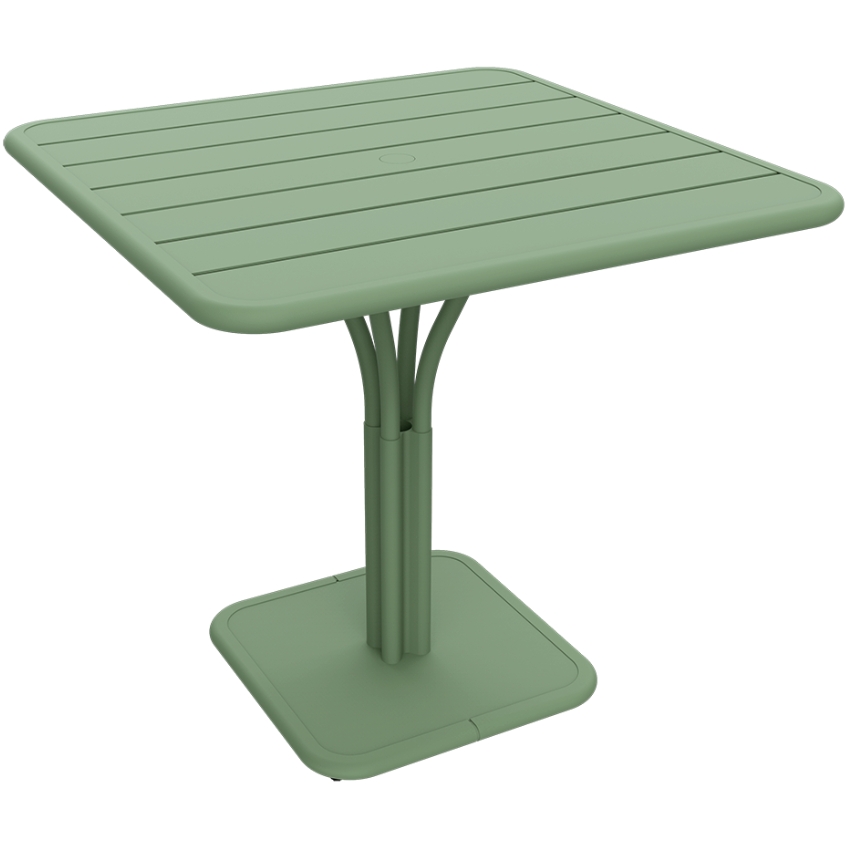 Kaktusově zelený kovový stůl Fermob Luxembourg Pedestal 80 x 80 cm Fermob