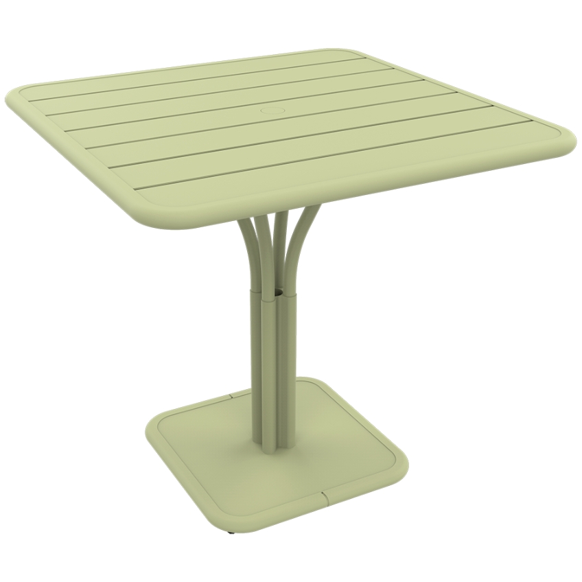 Světle zelený kovový stůl Fermob Luxembourg Pedestal 80 x 80 cm Fermob