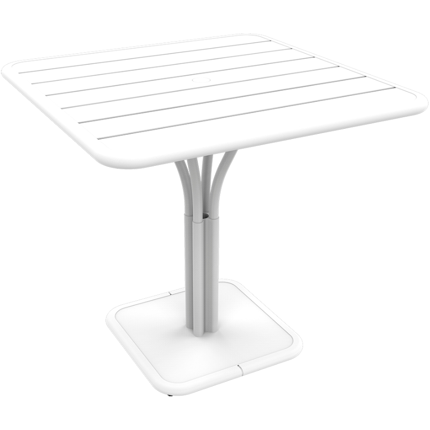 Bílý kovový stůl Fermob Luxembourg Pedestal 80 x 80 cm Fermob