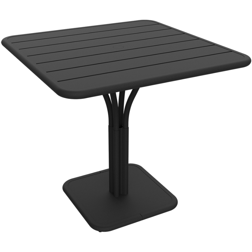 Antracitový kovový stůl Fermob Luxembourg Pedestal 80 x 80 cm Fermob