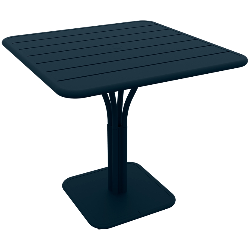 Tmavě modrý kovový stůl Fermob Luxembourg Pedestal 80 x 80 cm Fermob