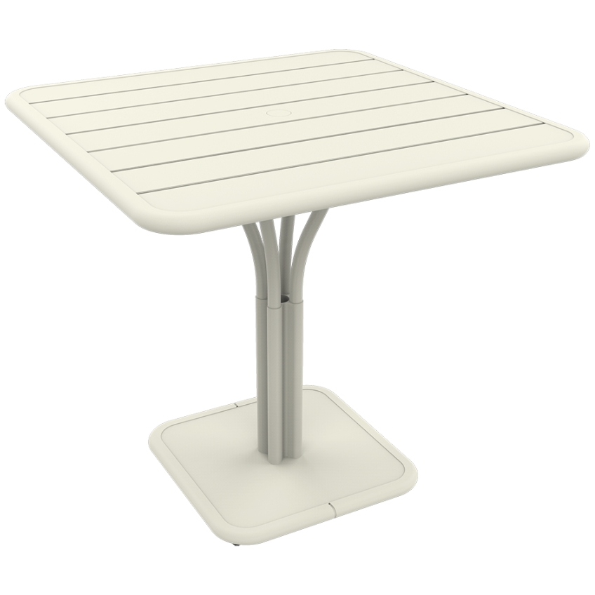 Světle šedý kovový stůl Fermob Luxembourg Pedestal 80 x 80 cm Fermob