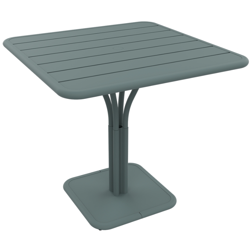 Šedý kovový stůl Fermob Luxembourg Pedestal 80 x 80 cm Fermob