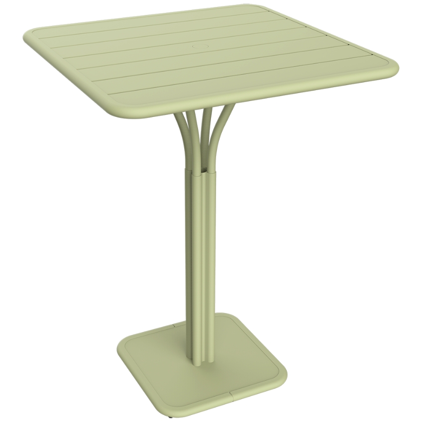 Světle zelený kovový barový stůl Fermob Luxembourg Pedestal 80 x 80 cm Fermob