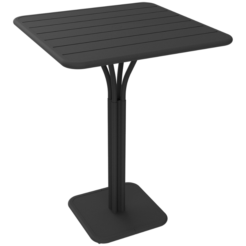 Antracitový kovový barový stůl Fermob Luxembourg Pedestal 80 x 80 cm Fermob