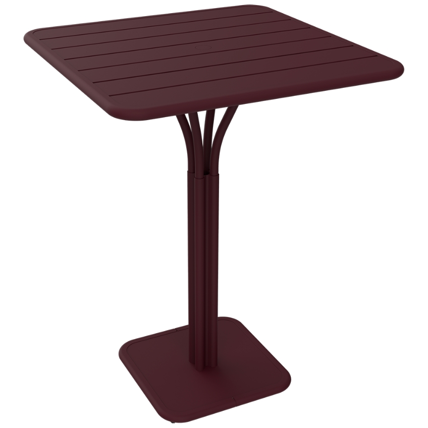 Třešňově červený kovový barový stůl Fermob Luxembourg Pedestal 80 x 80 cm Fermob