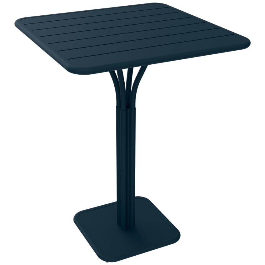 Tmavě modrý kovový barový stůl Fermob Luxembourg Pedestal 80 x 80 cm Fermob