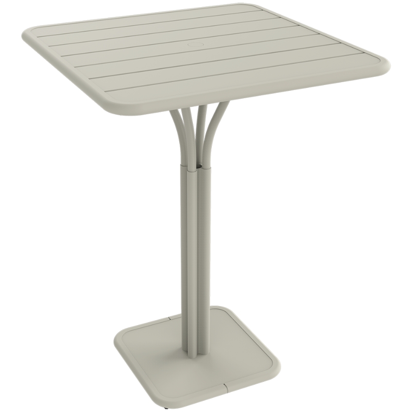 Světle šedý kovový barový stůl Fermob Luxembourg Pedestal 80 x 80 cm Fermob