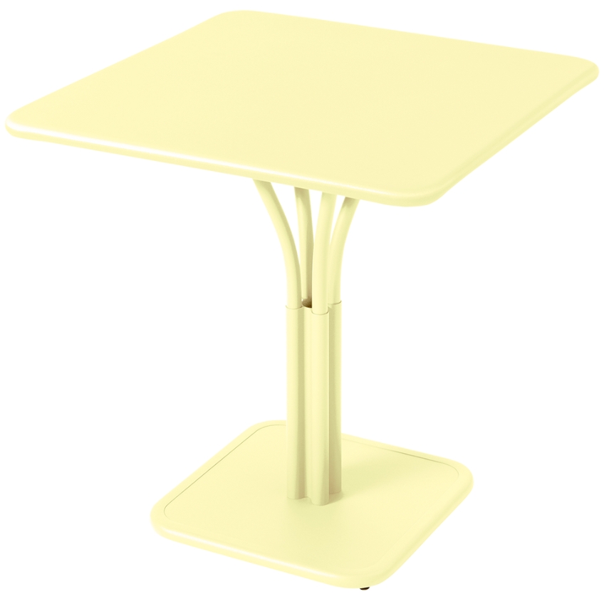 Citronově žlutý kovový stůl Fermob Luxembourg Pedestal 71 x 71 cm Fermob