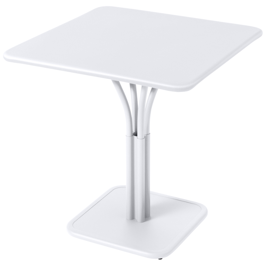 Bílý kovový stůl Fermob Luxembourg Pedestal 71 x 71 cm Fermob