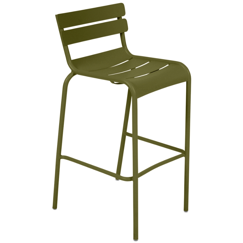 Zelená kovová barová židle Fermob Luxembourg 80 cm - odstín pesto Fermob