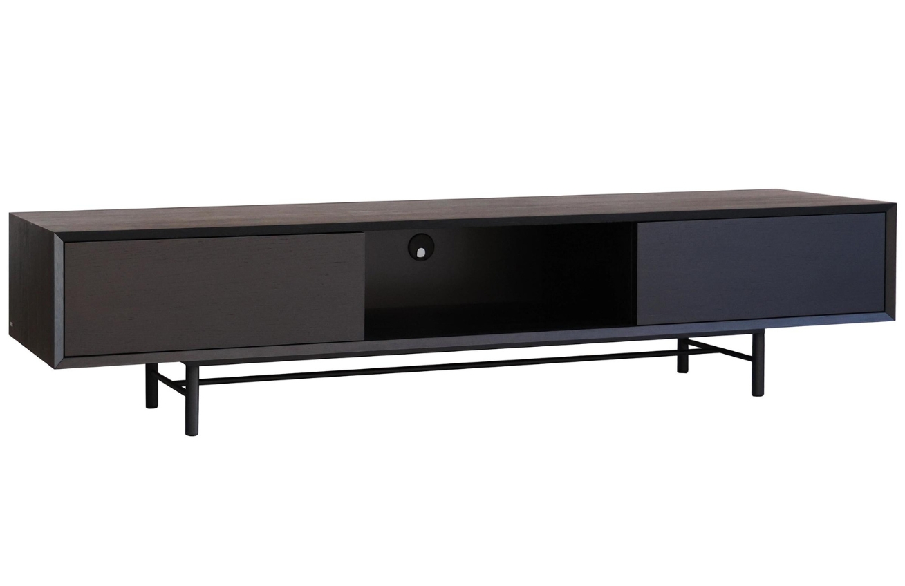 Take Me Home Černý dubový TV stolek Aurora 178 x 46 cm Take Me Home