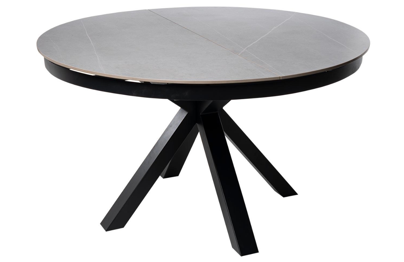 Šedý rozkládací jídelní stůl Somcasa Zuri 130/180 x 130 cm Somcasa