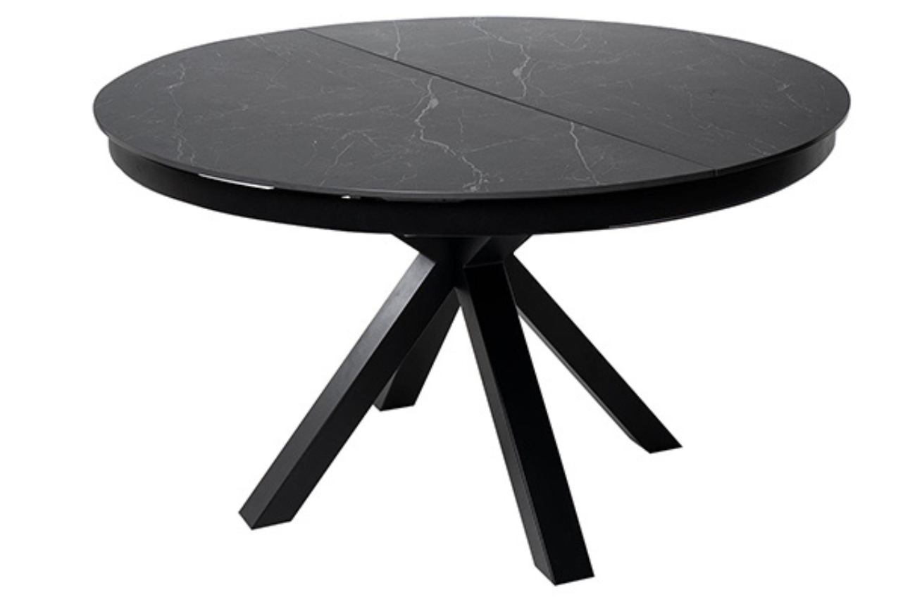 Černý rozkládací jídelní stůl Somcasa Zuri 130/180 x 130 cm Somcasa