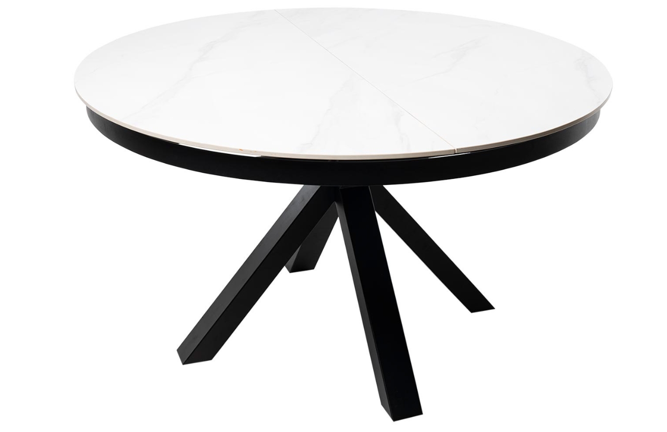 Bílý rozkládací jídelní stůl Somcasa Zuri 130/180 x 130 cm Somcasa
