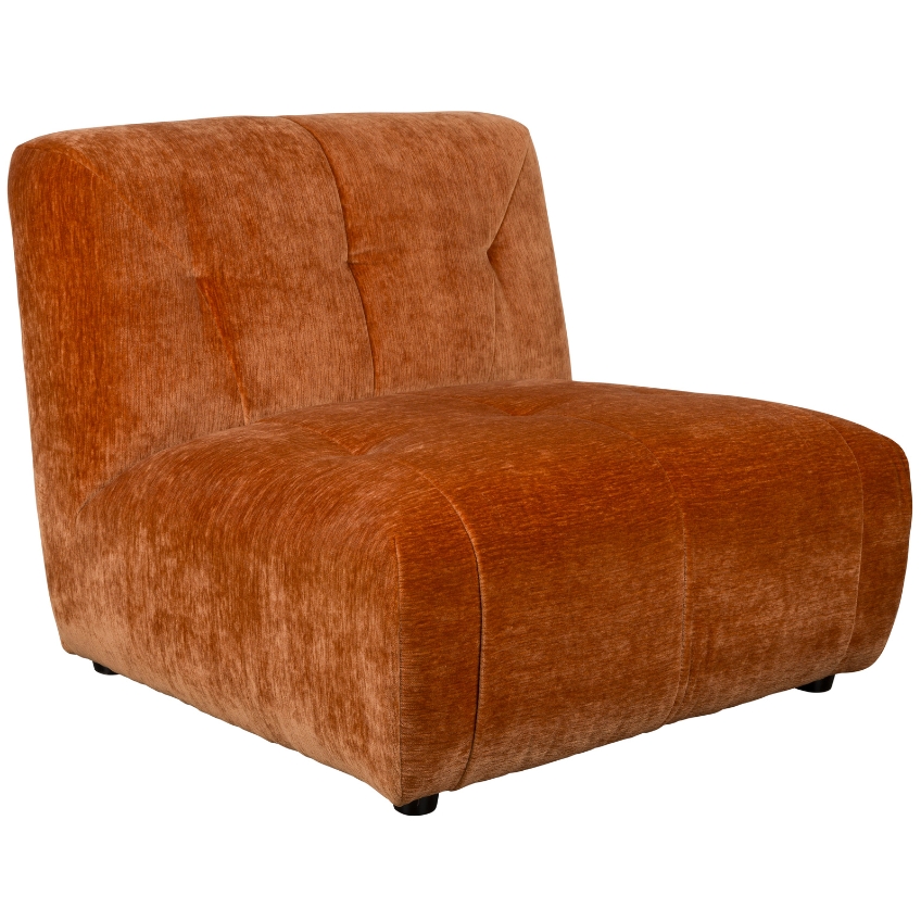 Oranžový sametový modul DUTCHBONE GIADA 92 x 91 cm Dutchbone