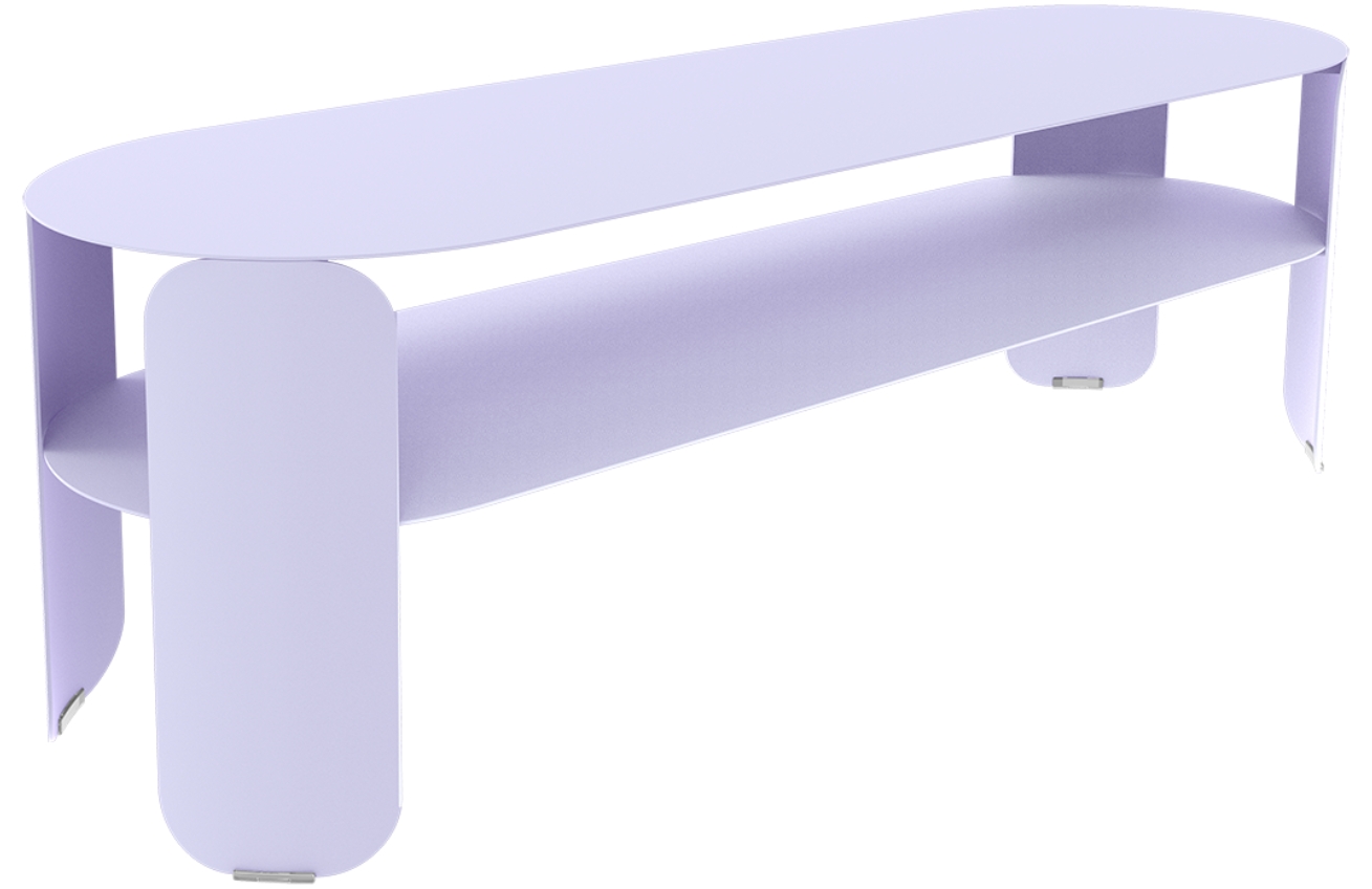 Fialový kovový zahradní konferenční stolek Fermob Bebop 120 x 40 cm Fermob