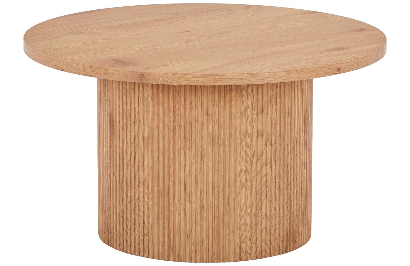 Nordic Living Konferenční stolek Benovia 80 cm s dřevěným dekorem Nordic Living