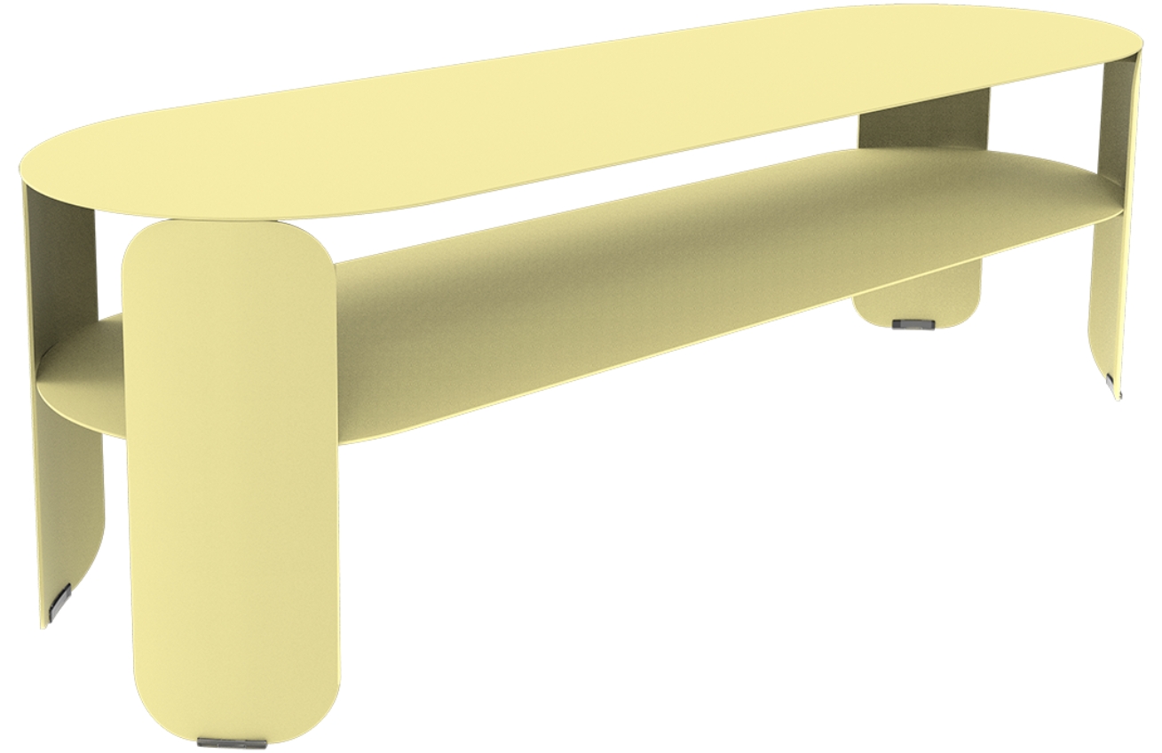 Citronově žlutý kovový zahradní konferenční stolek Fermob Bebop 120 x 40 cm Fermob