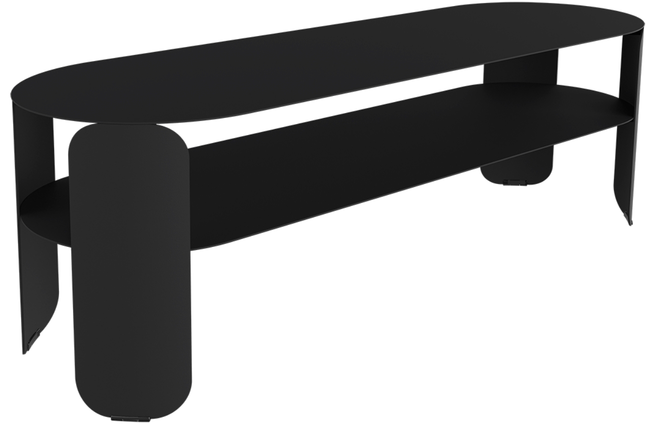 Černý kovový zahradní konferenční stolek Fermob Bebop 120 x 40 cm Fermob