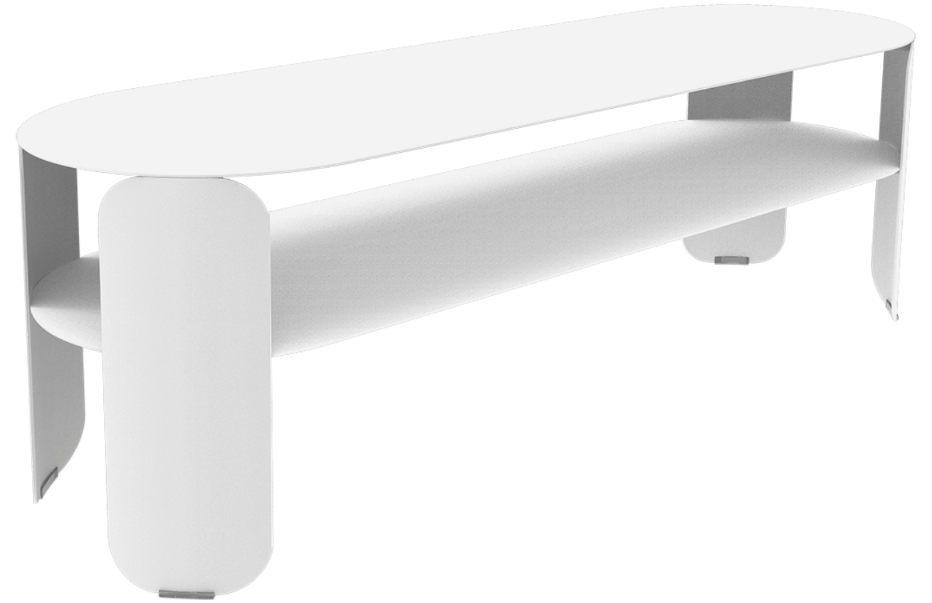 Bílý kovový zahradní konferenční stolek Fermob Bebop 120 x 40 cm Fermob