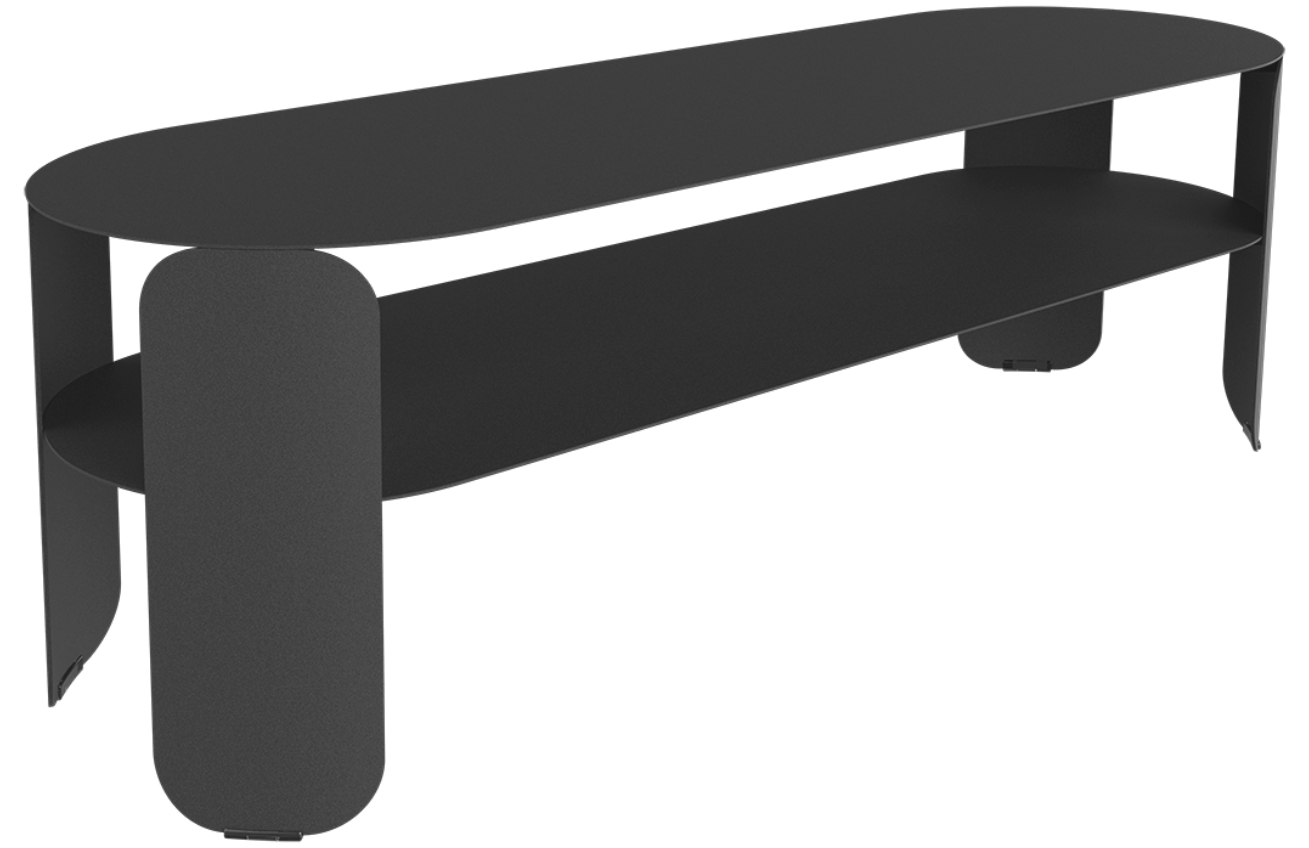 Antracitový kovový zahradní konferenční stolek Fermob Bebop 120 x 40 cm Fermob