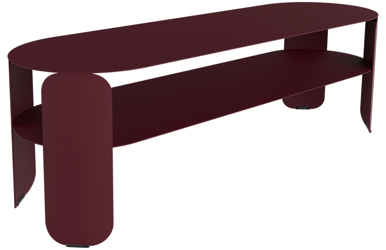 Třešňově červený kovový zahradní konferenční stolek Fermob Bebop 120 x 40 cm Fermob