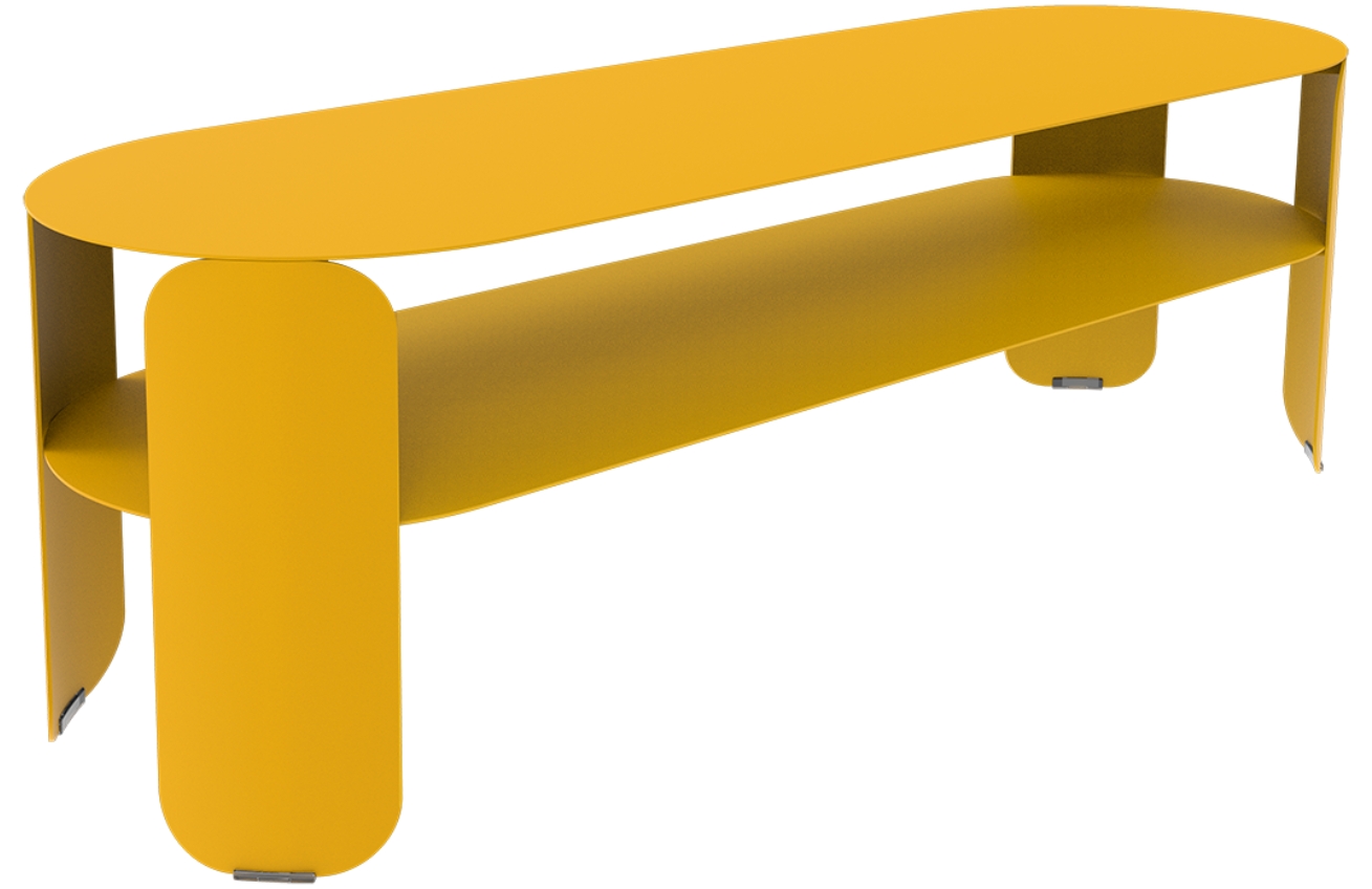 Žlutý kovový zahradní konferenční stolek Fermob Bebop 120 x 40 cm Fermob