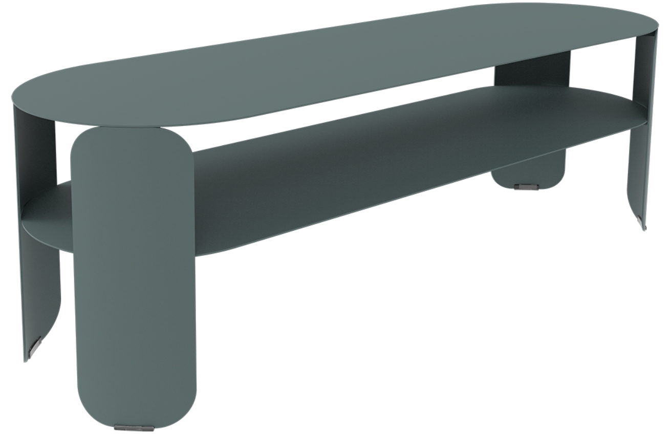 Šedý kovový zahradní konferenční stolek Fermob Bebop 120 x 40 cm Fermob