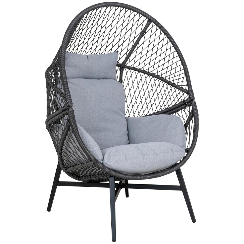Nordic Living Černé plastové zahradní lounge křeslo Rosario Nordic Living