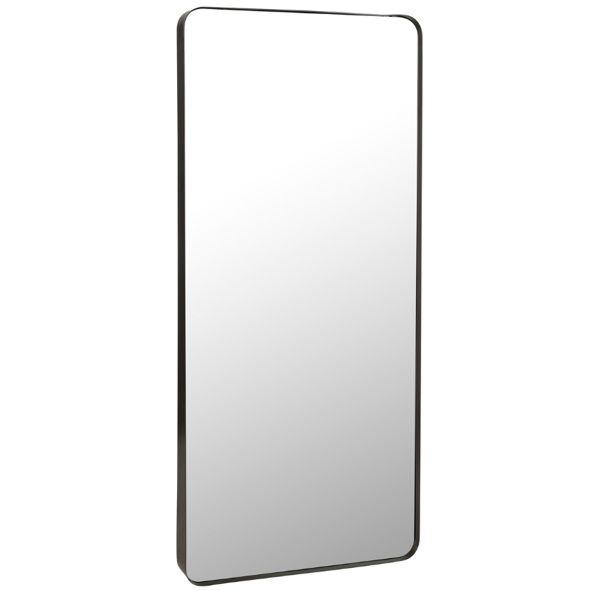 Černé kovové závěsné zrcadlo J-line Dolly 180 x 80 cm J-line
