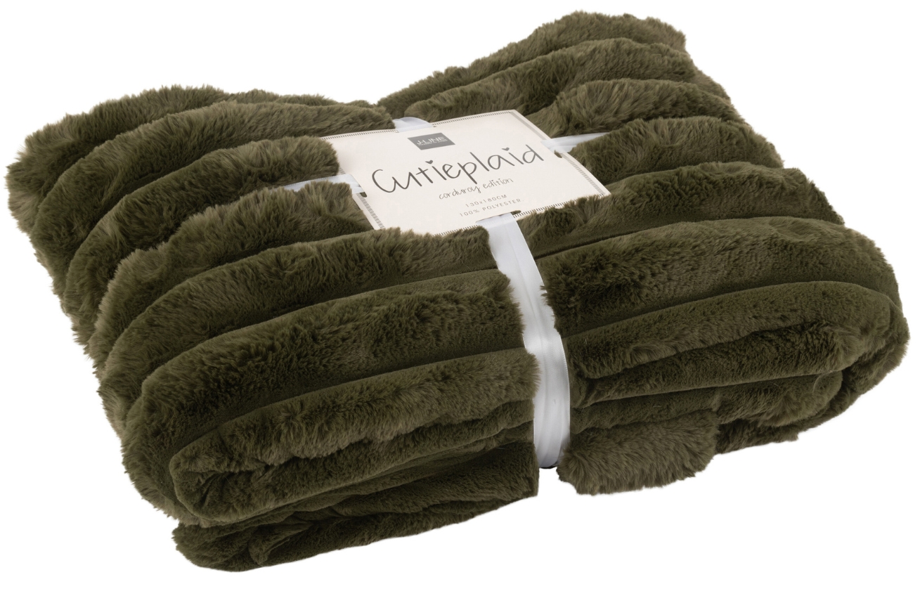 Tmavě zelený pléd J-Line Duroy 180 x 130 cm J-line