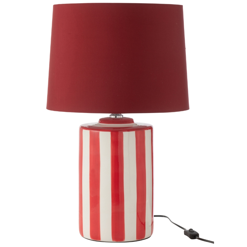Červená porcelánová stolní lampa J-line Listro J-line