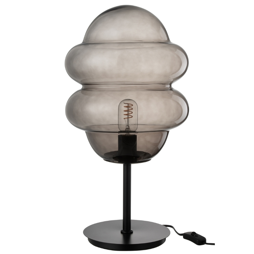 Šedá skleněná stolní lampa J-line Sponky J-line