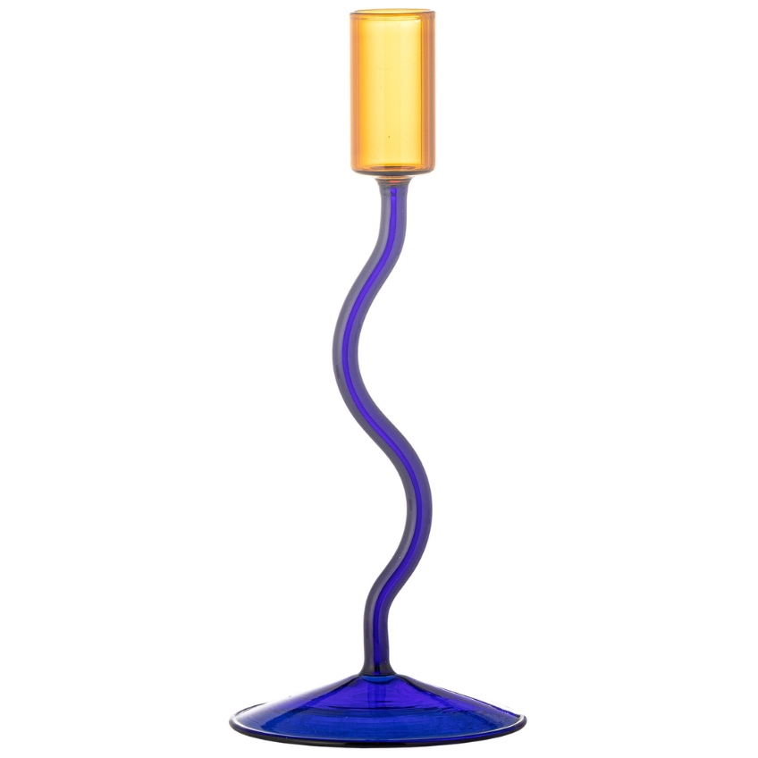 Modrý skleněný svícen Bloomingville Ada Bloomingville