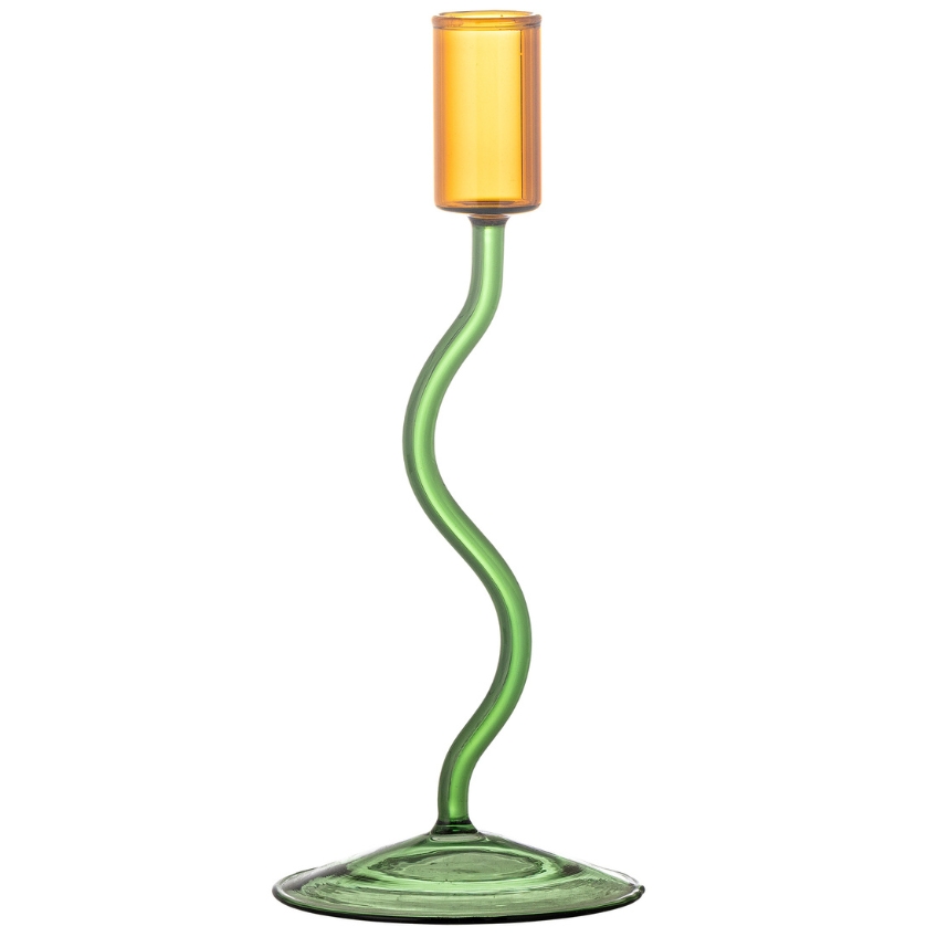 Zelený skleněný svícen Bloomingville Ada Bloomingville